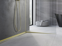 Mexen Line-B sklonený profil pre sklo 120 cm pravý, zlatá kefka - 185504120R