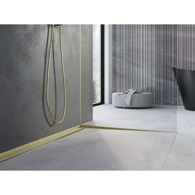 Mexen Line-B spádová lišta na sklo 180 cm pravá, zlatá kefa - 185504180R