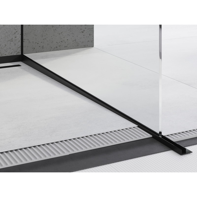 Mexen Line-B spádová lišta na sklo 120 cm pravá, čierna - 187004120R