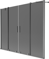 Mexen Velar Duo dvojkrídlový vaňový paraván, posuvný 200 x 150 cm, grafit, brúsená gun gray - 896-200-000-42-66