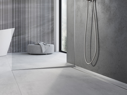 Mexen Line-B spádová lišta na sklo 120 cm ľavá, inox - 181004120L