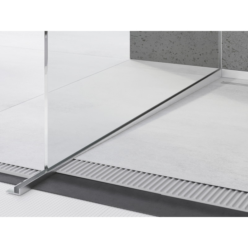 Mexen Line-B spádová lišta na sklo 120 cm ľavá, inox - 181004120L