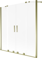 Mexen Velar Duo paraván na vaňu, 2-krídlový posuvný 140 x 150 cm, mrazivý, zlatý - 896-140-000-32-50