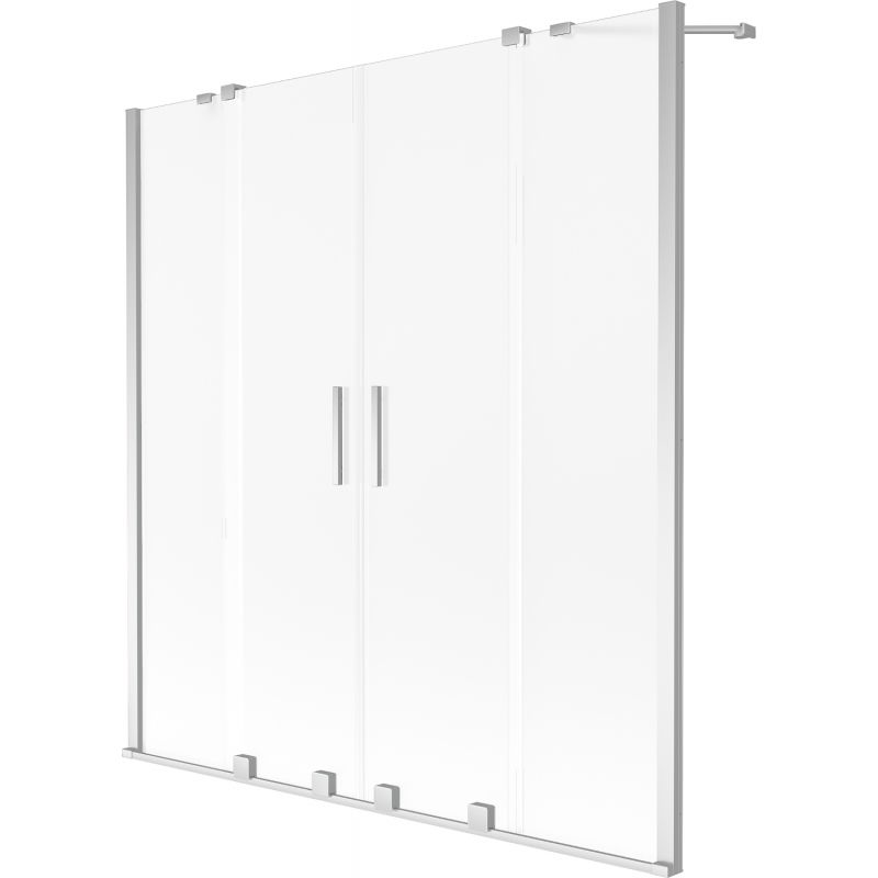 Mexen Velar Duo paraván na vaňu, 2-krídlový posuvný 140 x 150 cm, mrazené sklo, chróm - 896-140-000-32-01