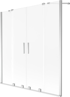 Mexen Velar Duo paraván na vaňu, 2-krídlový posuvný 140 x 150 cm, mrazené sklo, chróm - 896-140-000-32-01