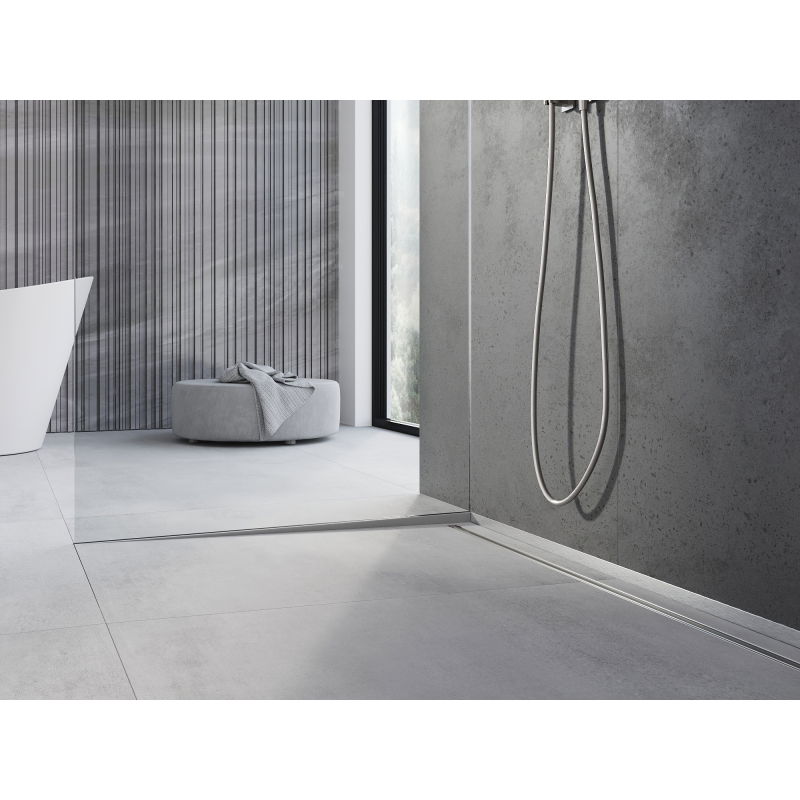 Mexen Line-B spádová lišta na sklo 180 cm ľavá, inox - 181004180L