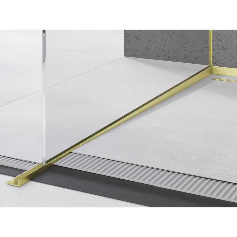 Mexen Line-B spádová lišta na sklo 120 cm ľavá, zlatá kefa - 185504120L