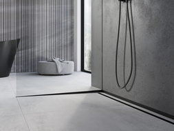 Mexen Line-B spádová lišta na sklo 180 cm ľavá, čierna - 187004180L