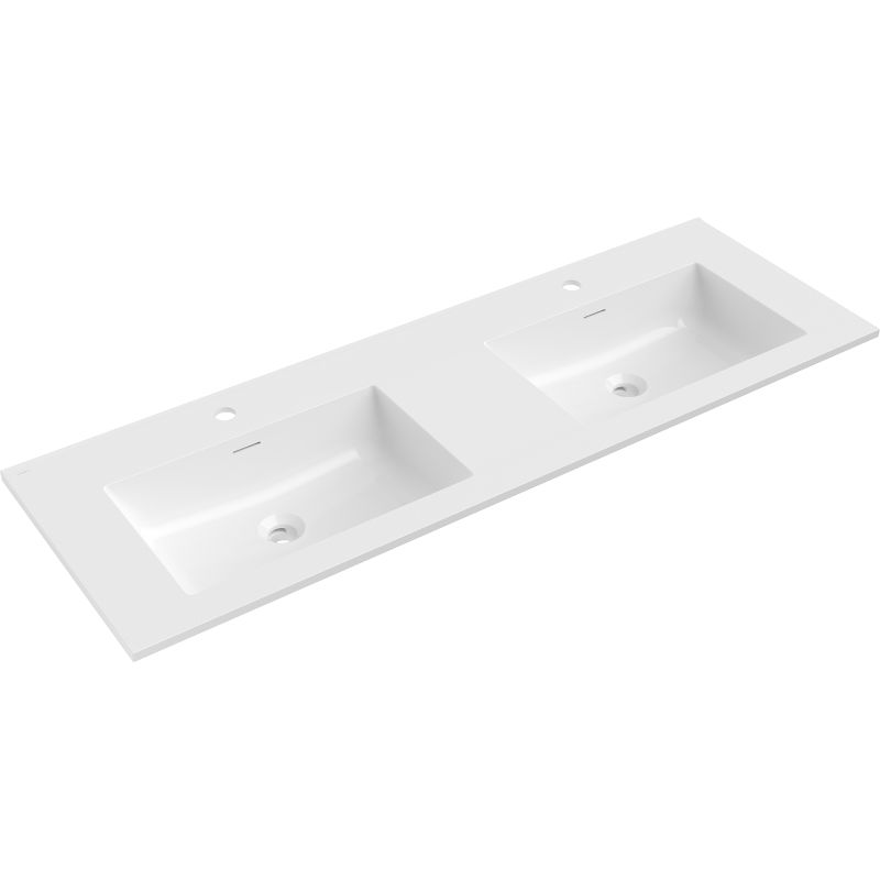 Mexen Otis dvojitý umývadlo zapustené do dosky 141 x 46,5 cm, biely lesk - 25181400D