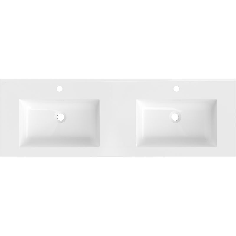 Mexen Otis umývadlo zapustené do dosky dvojité 141 x 46,5 cm, biela lesk - 25181400D