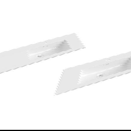 Mexen Otis drez pre zapustenie do dosky dvojitý 161 x 46,5 cm, biela lesklá - 25181600D