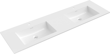 Mexen Otis drez pre zapustenie do dosky dvojitý 161 x 46,5 cm, biela lesklá - 25181600D