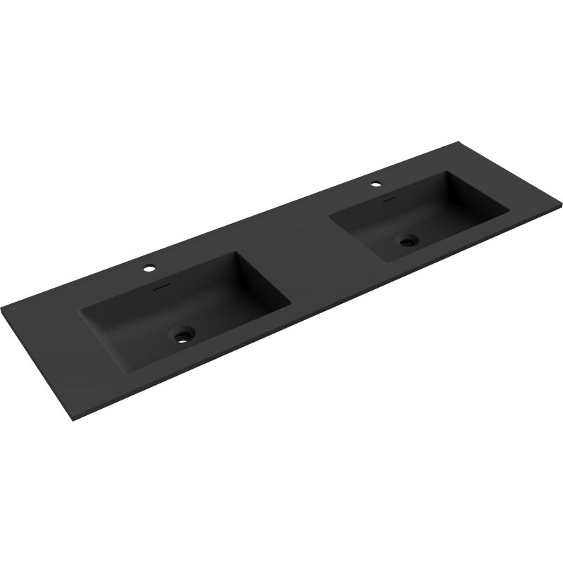 Mexen Otis zdvojené umývadlo zapustené do dosky 161 x 46,5 cm, čierna mat - 25181671D