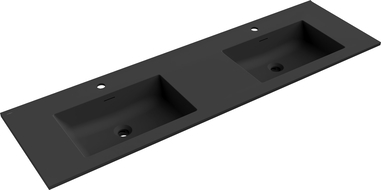 Mexen Otis zdvojené umývadlo zapustené do dosky 161 x 46,5 cm, čierna mat - 25181671D