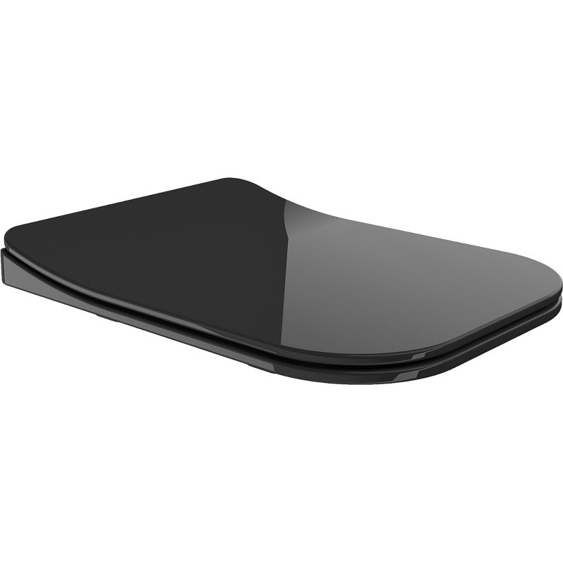 Mexen Teo pomaly padajúce sedadlo slim, duroplast, čierny lesk - 39851085