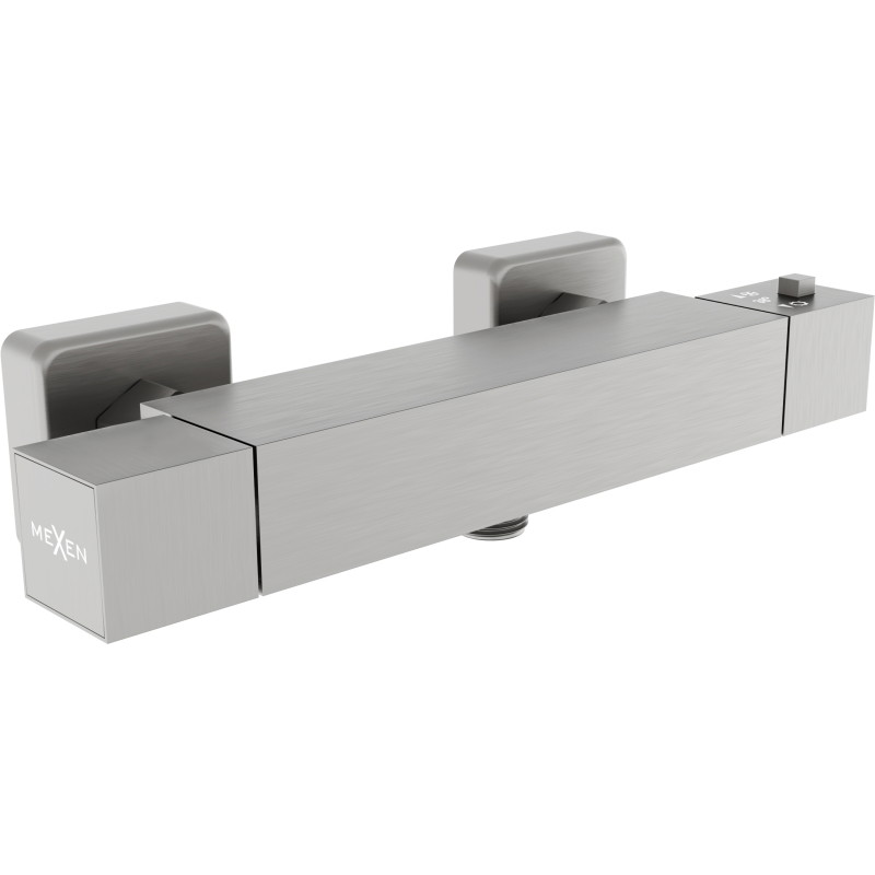 Mexen Cube termostatická sprchová batéria, brúsená gun gray - 77200-66