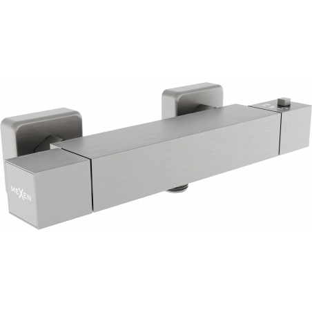 Mexen Cube termostatická sprchová batéria, brúsená gun gray - 77200-66