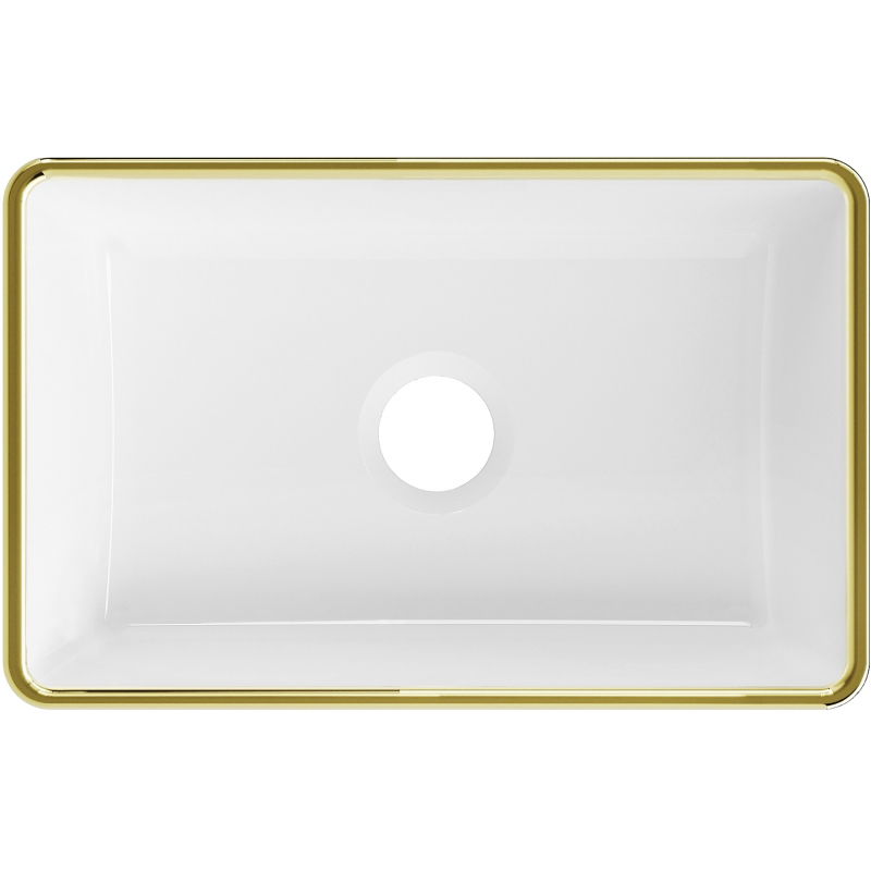 Mexen Nadia umývadlo na dosku 36 x 23 cm, biela/zlatý okraj - 21613605