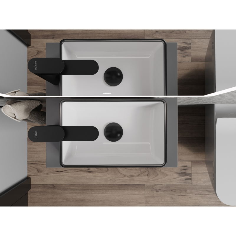 Mexen Nadia umývadlo na dosku 36 x 23 cm, biela/čierna hrana - 21613607