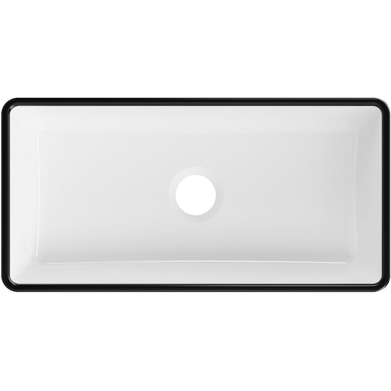 Mexen Nadia umývadlo na dosku 46 x 23 cm, biela/čierna hrana - 21614607