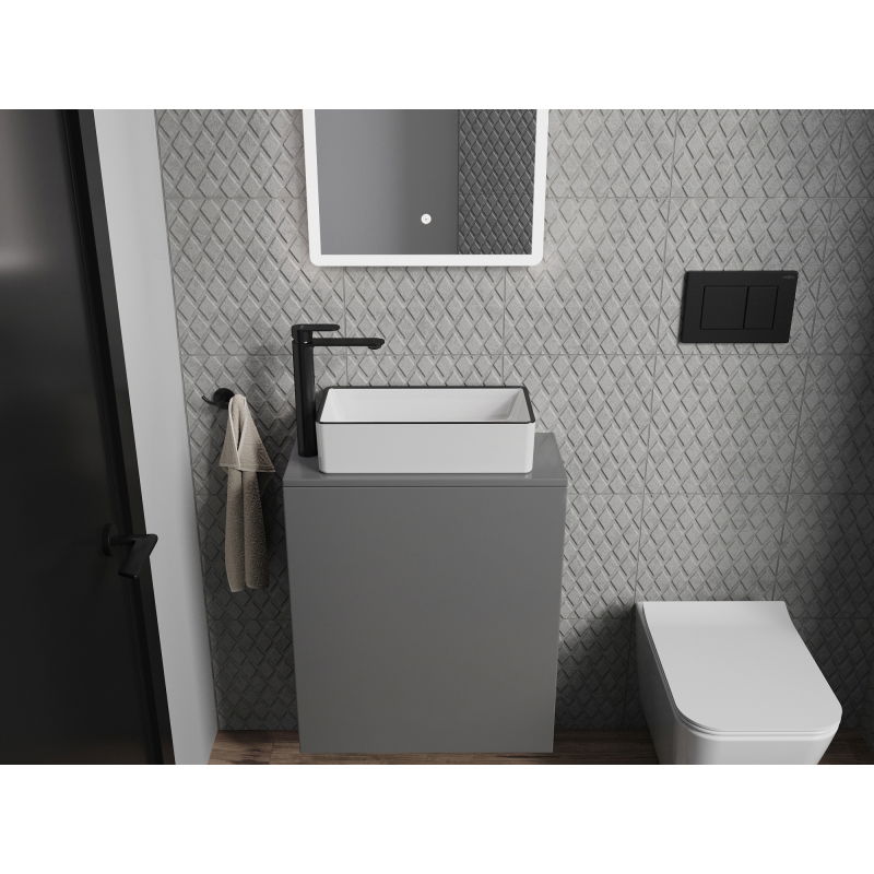 Mexen Nadia umývadlo na dosku 46 x 23 cm, biela/čierna hrana - 21614607