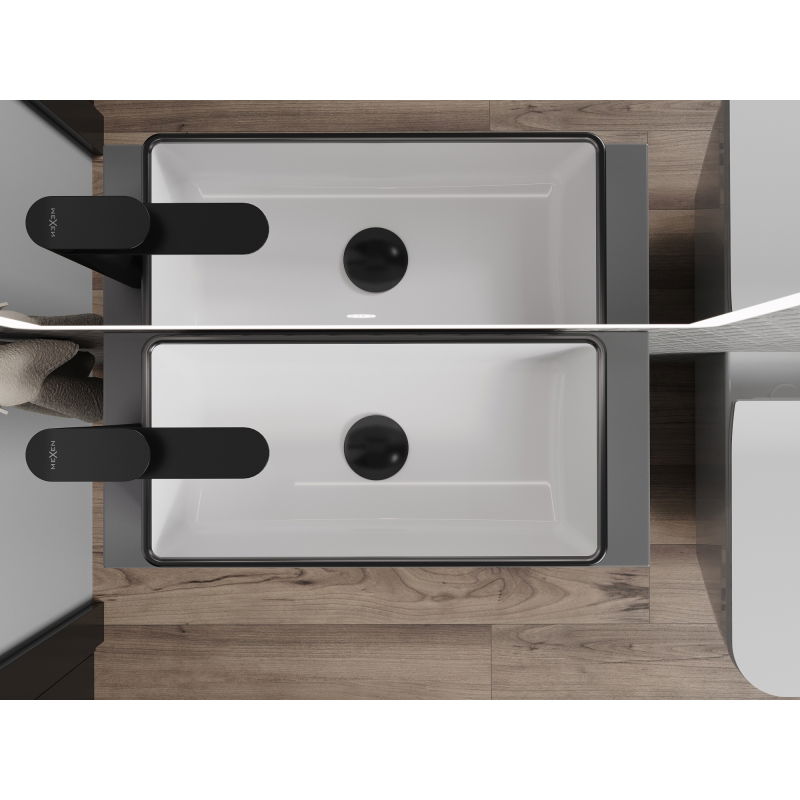 Mexen Nadia umývadlo na dosku 46 x 23 cm, biela/čierna hrana - 21614607