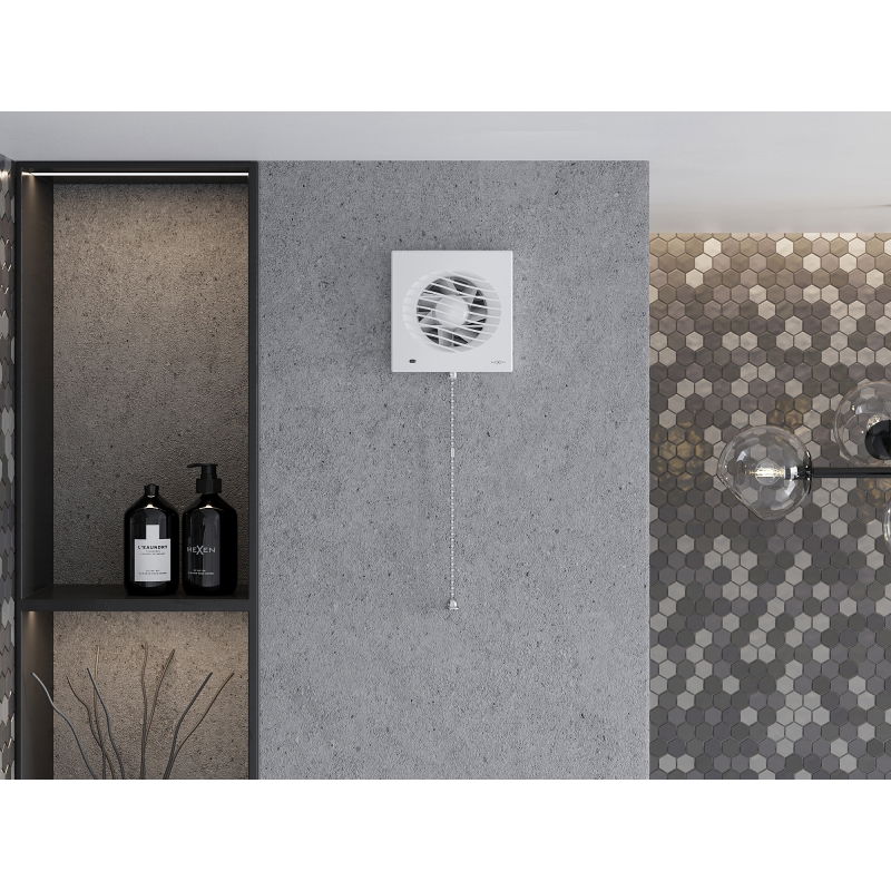 Mexen DXS 100 kúpeľňový ventilátor, šnúrkový spínač, biely - W9603-100K-00
