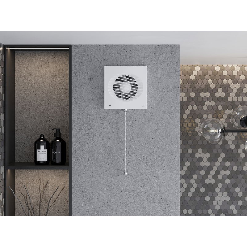 Mexen DXS 150 ventilátor do kúpeľne, šnúrkový spínač, biely - W9603-150K-00