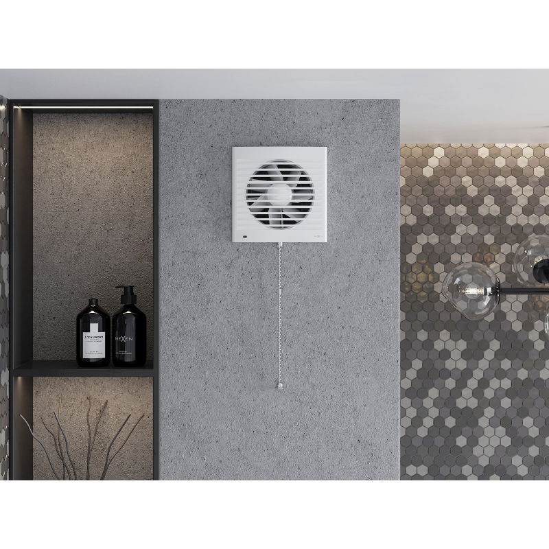 Mexen EXS 150 kúpeľňový ventilátor, ťahový spínač, biely - W9604-150K-00