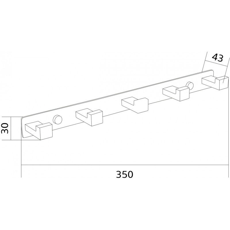 Mexen háčik na uterák s piatimi úchytkami, čierny - 709265-70