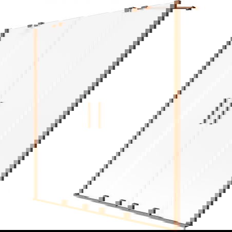 Mexen Velar Duo vaňová stena 2-dielna posuvná 140 x 150 cm, matná, brúsená meď - 896-140-000-32-65