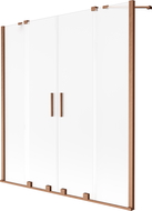Mexen Velar Duo vaňová zástena 2-krídlová posuvná 140 x 150 cm, mrazené sklo, brúsená meď - 896-140-000-32-65