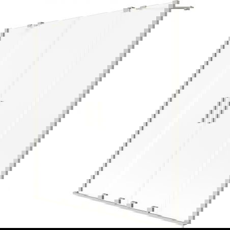 Mexen Velar Duo sprchová stena 2-krídlová posuvná 140 x 150 cm, mrazený, brúsený nikel - 896-140-000-32-97