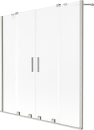 Mexen Velar Duo dvojkrídlová vaňová zástena posuvná 140 x 150 cm, mrazivá, brúsený nikel - 896-140-000-32-97