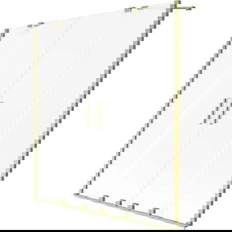 Mexen Velar Duo vaňová zástena 2-krídlová posuvná 160 x 150 cm, mrazivá, zlatý kartáčovaný - 896-160-000-32-55