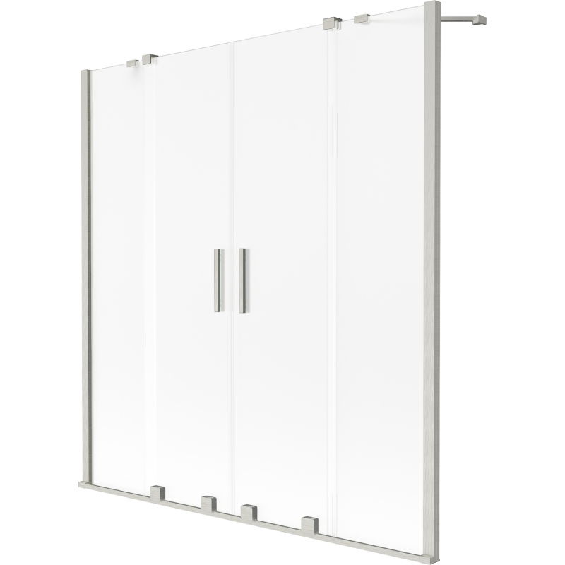 Mexen Velar Duo vaňová zástená 2-krídlová posuvná 160 x 150 cm, matné sklo, kefovaný nikel - 896-160-000-32-97