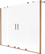 Mexen Velar Duo vaňový paraván 2-krídlový posuvný 190 x 150 cm, námraza, kartáčovaná meď - 896-190-000-32-65