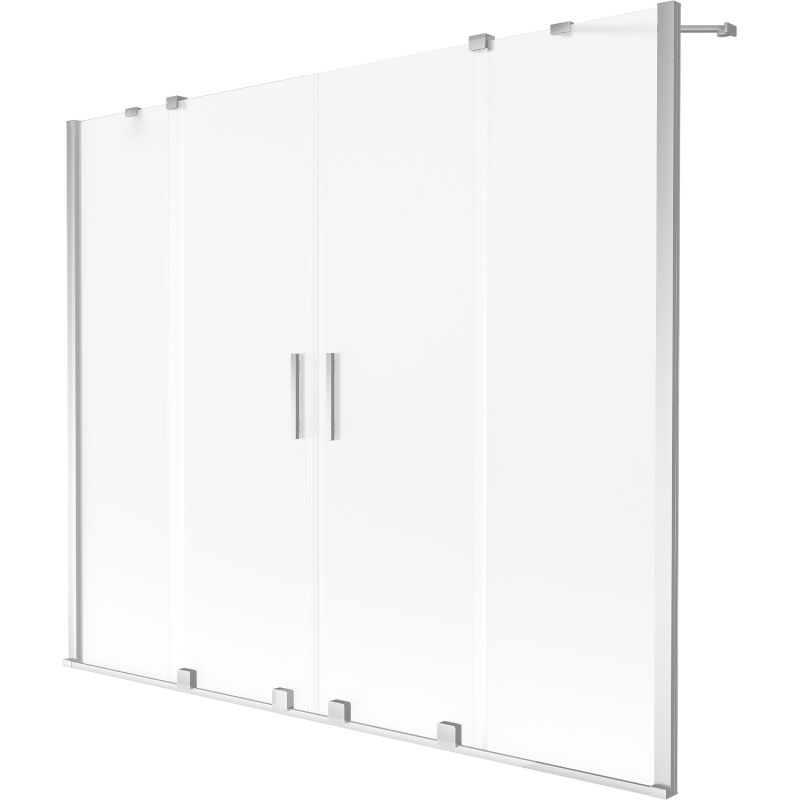 Mexen Velar Duo vaňová zástena 2-krídlová rozťahovacia 200 x 150 cm, mraz, chróm - 896-200-000-32-01