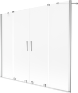 Mexen Velar Duo vaňová zástena 2-krídlová posuvná 200 x 150 cm, mrazené sklo, chróm - 896-200-000-32-01