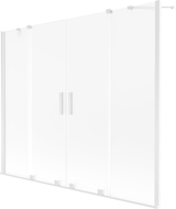 Mexen Velar Duo vaňová zástena s 2-krídlovým posuvom 200 x 150 cm, matná, biela - 896-200-000-32-20