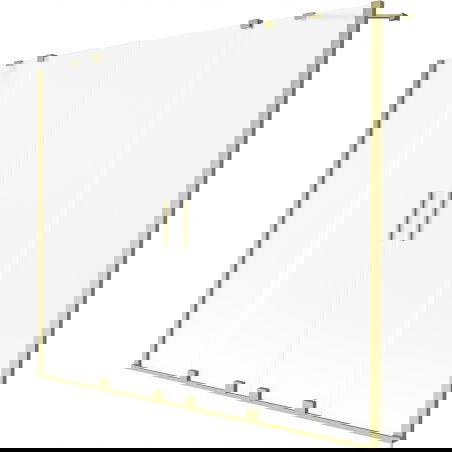 Mexen Velar Duo vaňová zástena s posuvnými 2 krídlami 200 x 150 cm, matná, zlatá kartáčovaná - 896-200-000-32-55