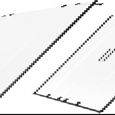 Mexen Velar Duo vaňová zástenka 2-krídlová zasúvacia 200 x 150 cm, matná, čierna - 896-200-000-32-70