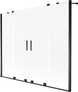 Mexen Velar Duo dvojkrídlový posuvný vaňový paraván 200 x 150 cm, matný, čierny - 896-200-000-32-70