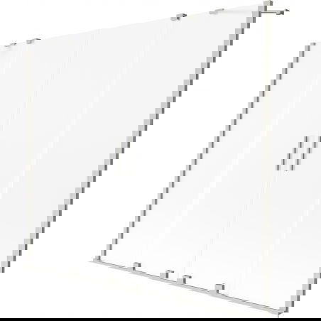 Mexen Velar Duo dvojkrídlové vaňové zásteny posuvné 200 x 150 cm, námraza, brúsený nikel - 896-200-000-32-97