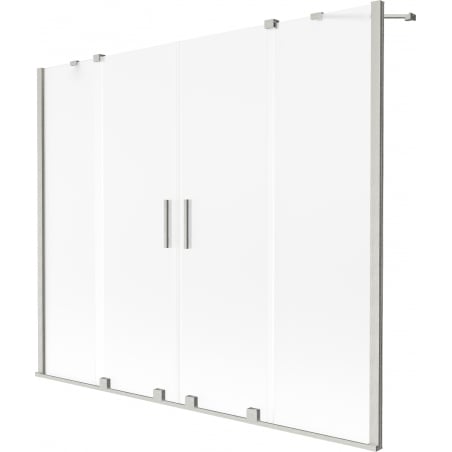 Mexen Velar Duo posuvná vaňová zástena 2-krídlová 200 x 150 cm, mrazené, brúsený nikel - 896-200-000-32-97