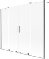 Mexen Velar Duo dvojkrídlové vaňové zásteny posuvné 200 x 150 cm, námraza, brúsený nikel - 896-200-000-32-97