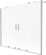 Mexen Velar Duo posuvná vaňová zástena 2-krídlová 200 x 150 cm, mrazené, brúsený nikel - 896-200-000-32-97