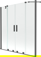 Mexen Velar Duo sprchový kút na vaňu 2-krídlový posuvný 160 x 150 cm, transparentný, gun metal - 896-160-000-02-95