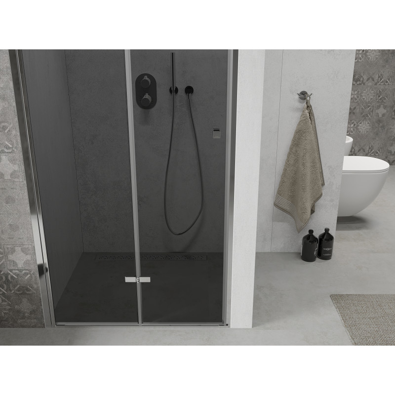 Mexen Lima skladacie sprchové dvere 90 cm, grafit, chróm - 856-090-000-01-40