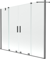 Mexen Velar Duo sprchová zásteny 2-dielna posuvná 200 x 150 cm, transparentná, gun metal - 896-200-000-02-95